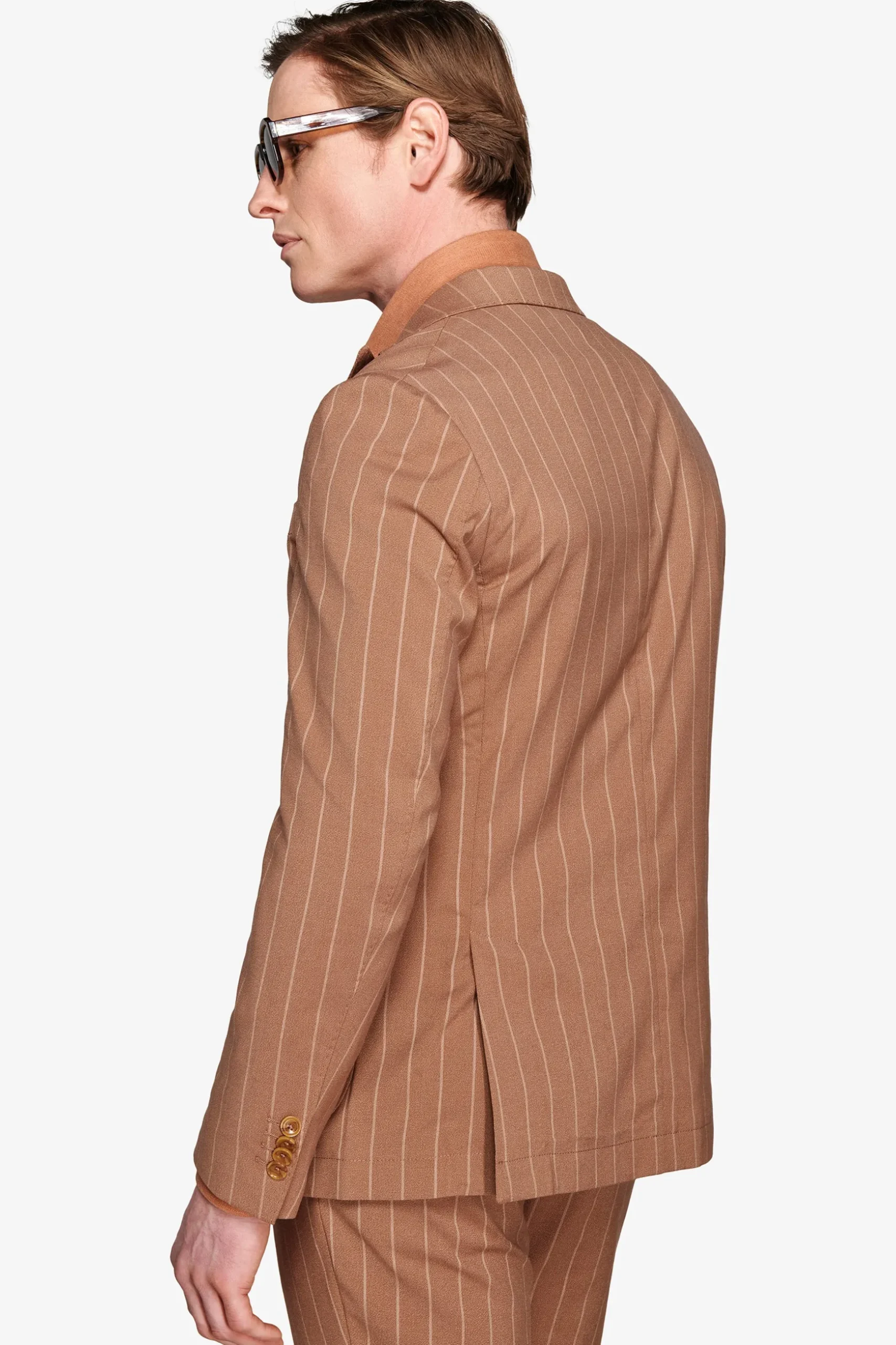 Tobacco pinstripe blazer
