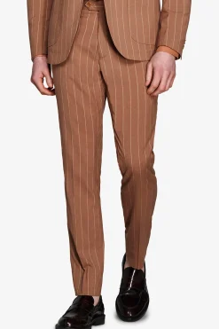 Tobacco pinstripe trousers