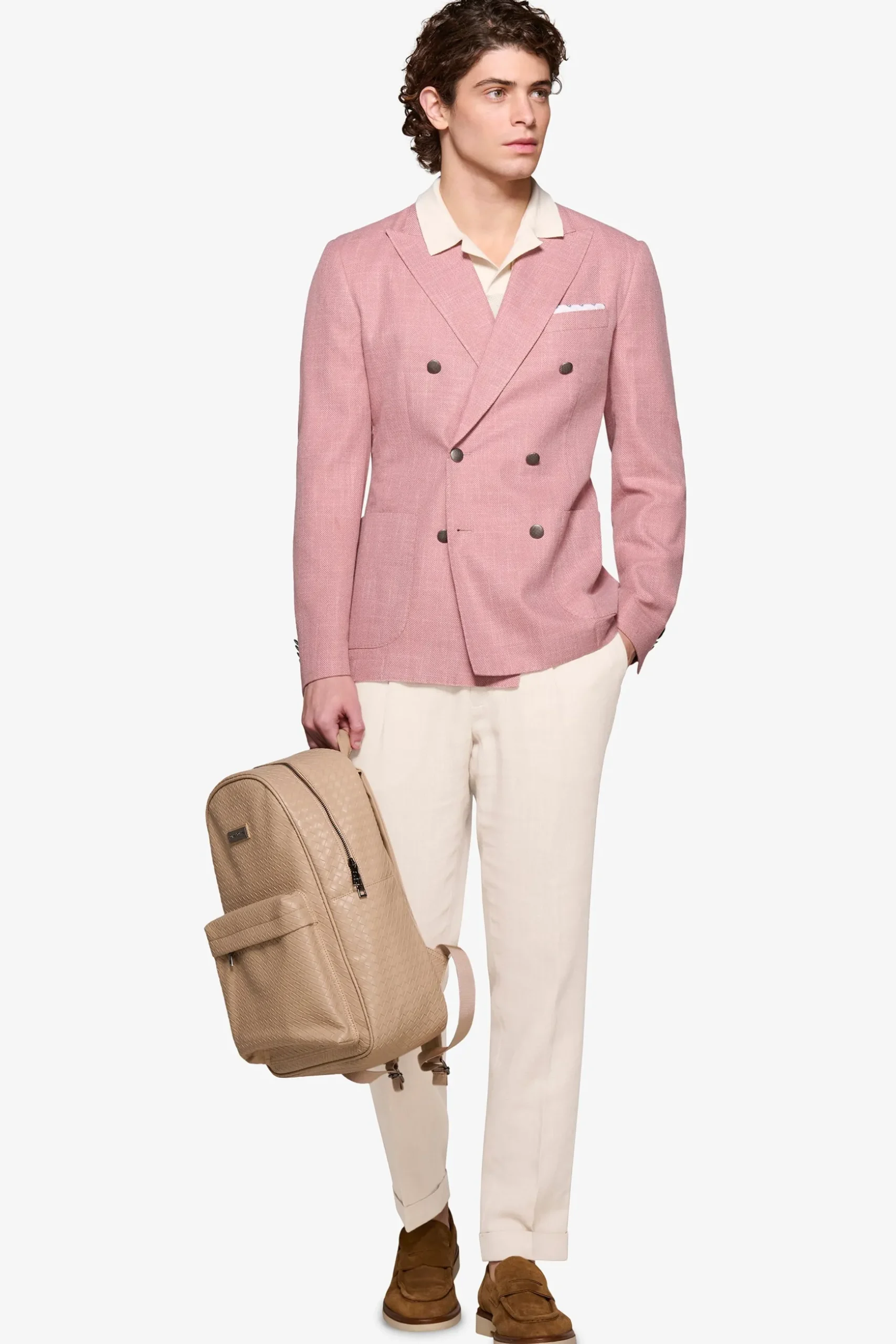 Tropea double-breasted textured blazer