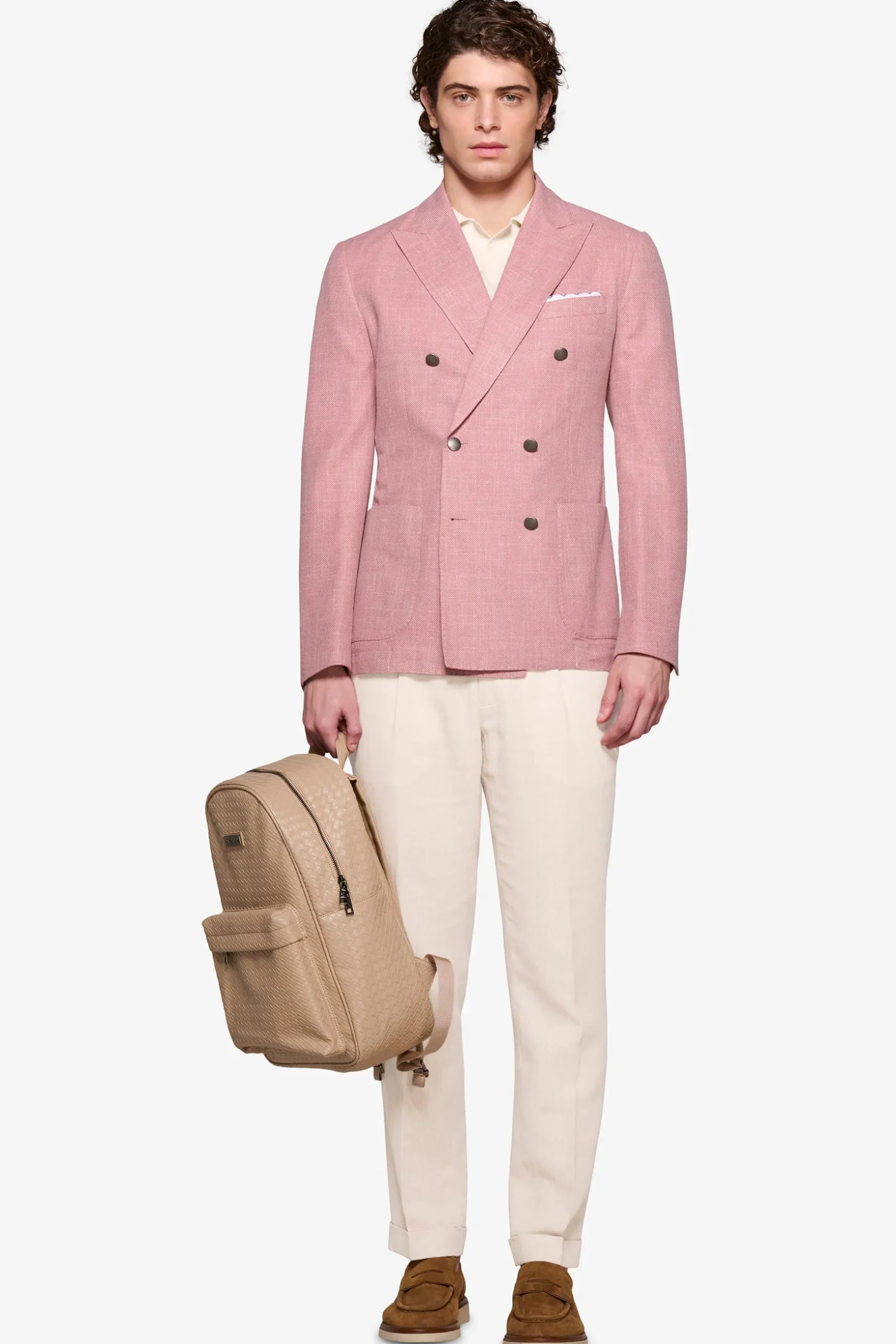 Tropea double-breasted textured blazer