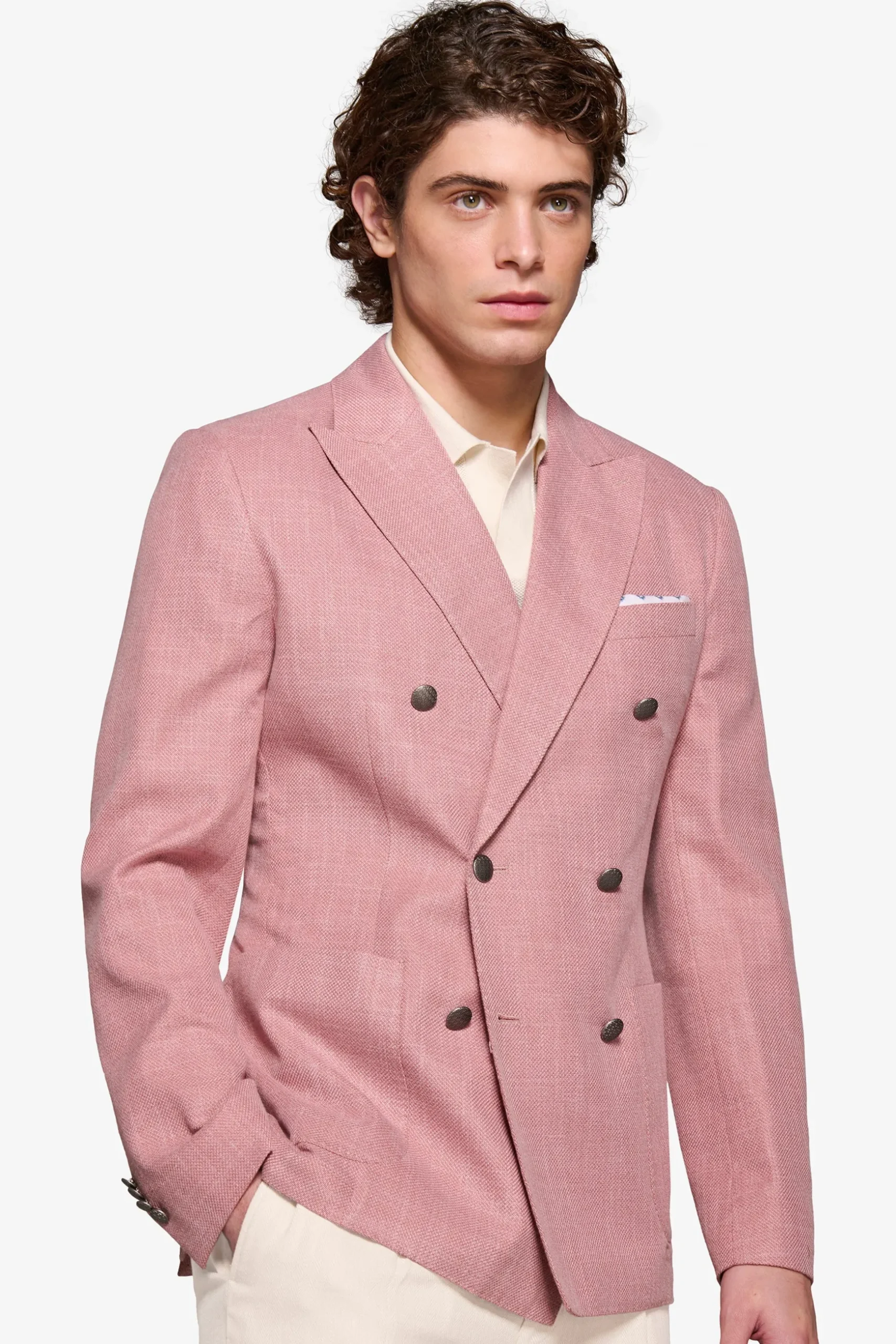 Tropea double-breasted textured blazer