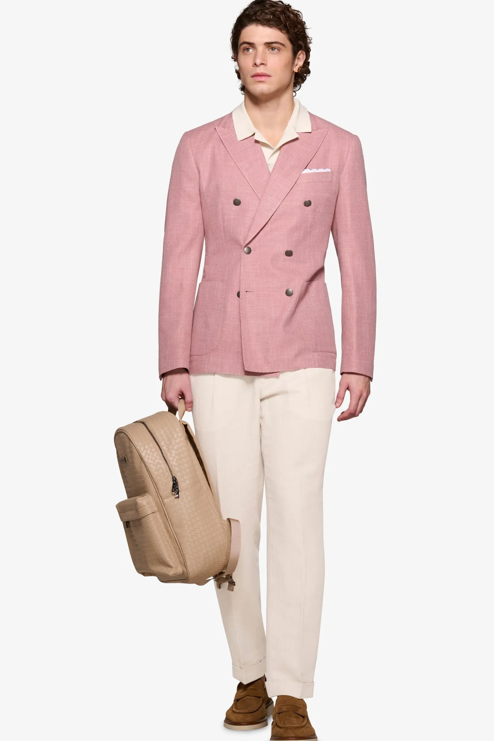 Tropea double-breasted textured blazer