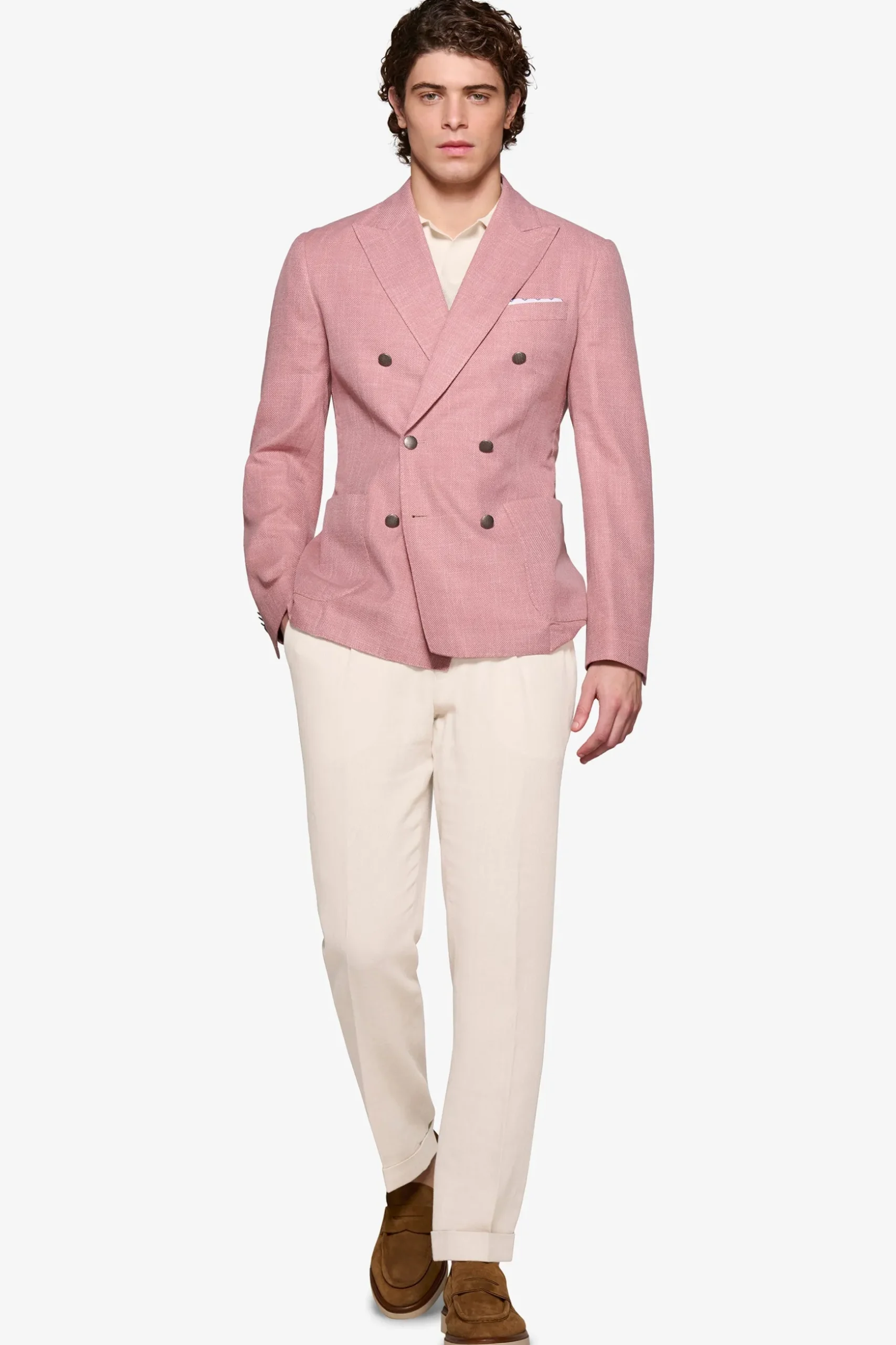 Tropea double-breasted textured blazer