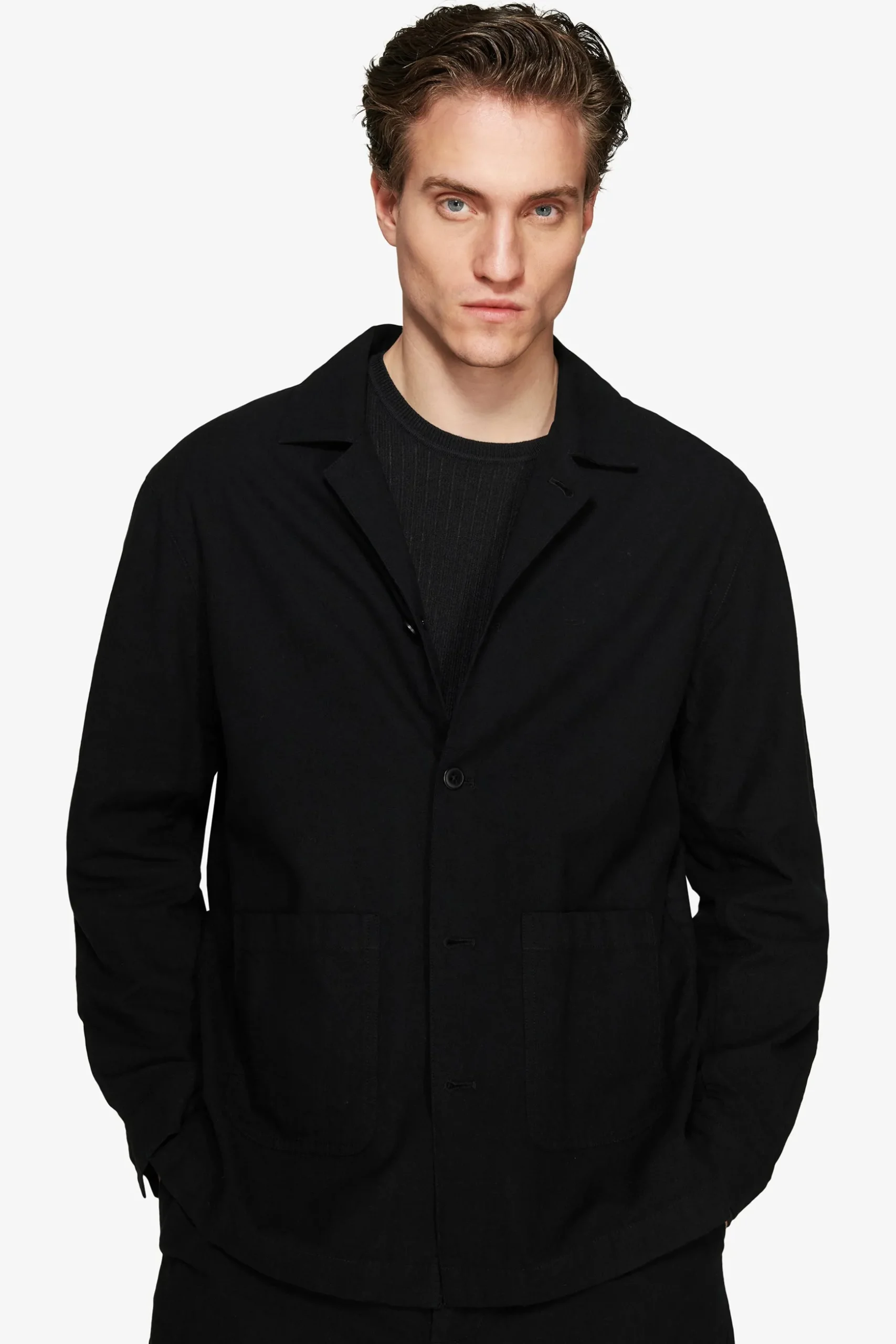 VOLUME Black linen blend blazer