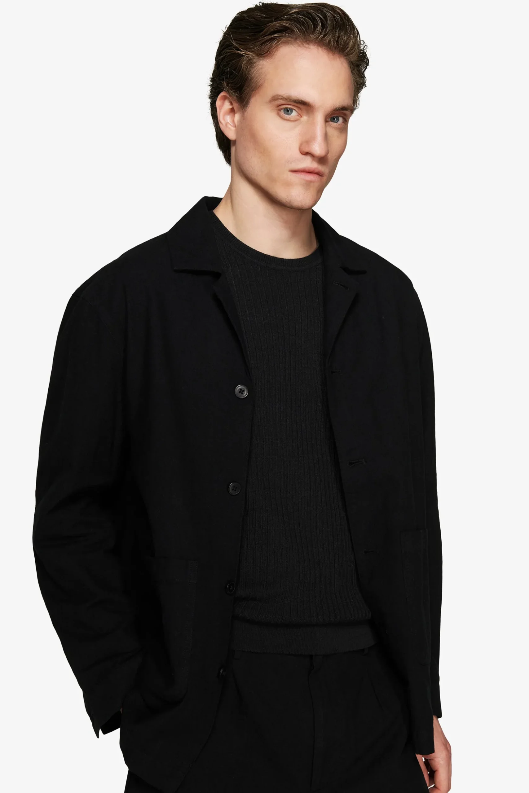 VOLUME Black linen blend blazer
