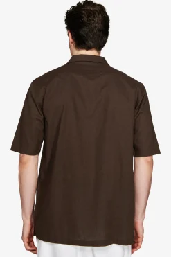 VOLUME Dark brown linen blend shirt
