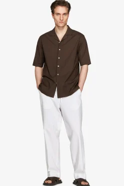 VOLUME Dark brown linen blend shirt