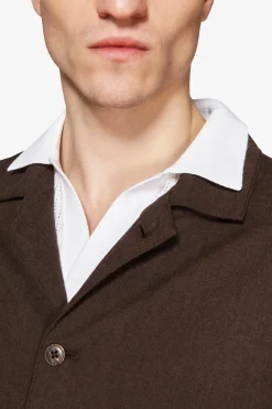 VOLUME Dark brown linen blend blazer