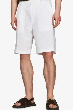 VOLUME White linen blend bermuda shorts