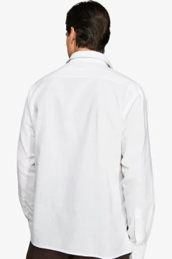 VOLUME White linen blend chester shirt