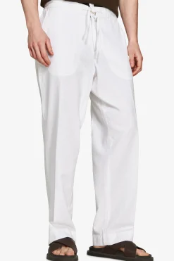 VOLUME White linen blend trousers