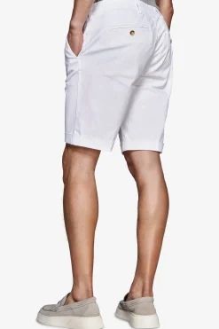 White cotton basic chino bermuda shorts