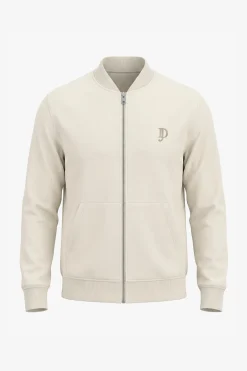 White full zip fleece bomber jacket