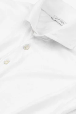 White jersey polo shirt
