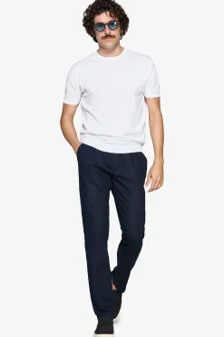 White knit cotton basic t-shirt