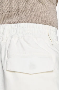 White linen blend Bermuda shorts