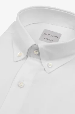 White Oxford button down regular slim shirt