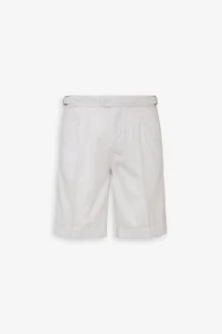 White striped chino Bermuda shorts