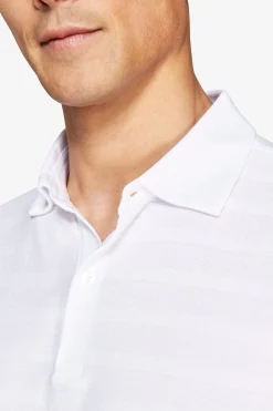 White textured jersey polo shirt