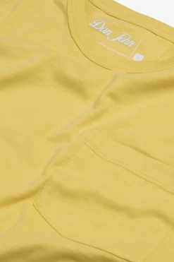 Yellow crew-neck T-shirt with chest pocket